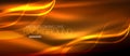 Neon orange elegant smooth wave lines digital abstract background