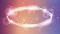 Neon oval frame with shining effects and sparkles Royalty Free Stock Photo