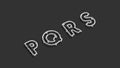 Neon P Q R S letters, broken lighting font mockup,