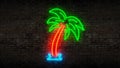 Neon palm tree