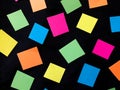 Colorful Neon Papers on Black Background Royalty Free Stock Photo