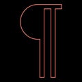 Neon paragraph sign Editable pilcrow text symbol typing element red color vector illustration image flat style Royalty Free Stock Photo