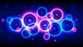 Neon party background, abstract multicolor background bright circles Royalty Free Stock Photo