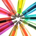 Neon pens of various colours Royalty Free Stock Photo