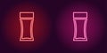 Neon perfume bottle, glowing icon. Vector sign Royalty Free Stock Photo