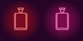 Neon perfume bottle, glowing icon. Vector sign Royalty Free Stock Photo