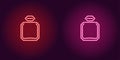 Neon perfume bottle, glowing icon. Vector sign Royalty Free Stock Photo