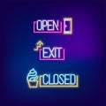 Neon pfrase text icon advertise