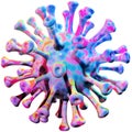 Neon pink blue coronavirus cell