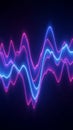 Neon Pink and Blue Sound Waveform Abstract Visualization on Dark Background image photo Royalty Free Stock Photo