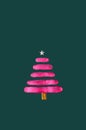 Neon pink color Christmas tree.