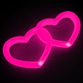 Neon pink hearts