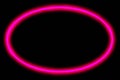 Neon pink oval frame on a black background Royalty Free Stock Photo