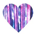 Neon striped colorful heart, love and care symbol, Valentine`s card, cheer up.