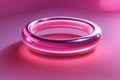 Neon pink ring on a pink background