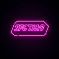 Neon pink sign displaying the letters \