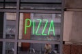 Neon Pizza Sign in Ancoats - Manchester Royalty Free Stock Photo