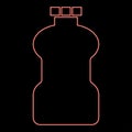 Neon plastic bottle Cleanser red color vector illustration image flat style