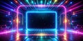 Neon Portal A Digital Gateway - 3D Render - Cyberpunk Circuitry - Futuristic Abstract
