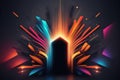 Neon portal shining design laser glow abstract