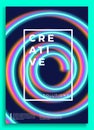 Neon poster, retro design, 80s Sci-Fi pattern, Futuristic Background. Flyer template. Shapes, motion, abstract, geometric vector Royalty Free Stock Photo