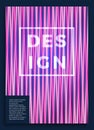 Neon poster, retro design, 80s Sci-Fi pattern, Futuristic Background. Flyer template. Shapes, motion, abstract, geometric vector Royalty Free Stock Photo