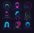 Neon profile pictures faceless avatars