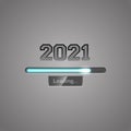 Neon progress bar showing loading of 2020 New Year. Template for New Year design. Vector.