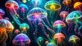 Neon Pulse A Futuristic Jellyfish Symphony Generative AI
