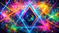 Neon Pulse: A Vibrant Symphony of Triangles and Circles AI Generated