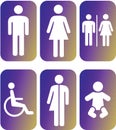 Neon purple blue toilet restroom icon symbol vector