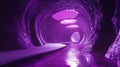 Neon Purple Tunnel A Sci-Fi Vision of Future Infrastructure and Subterranean Passageways Royalty Free Stock Photo