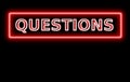 neon questions sign Royalty Free Stock Photo
