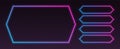 Neon quiz template, UI design for questionnaire with multiple answers. Glowing borders set for tv show contest.