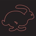 Neon rabbit hare concept speed red color vector illustration image flat style