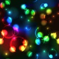 Neon rainbow bokeh effect seamless pattern Royalty Free Stock Photo