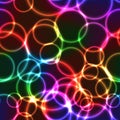 Neon rainbow color bright bubbles - seamless background Royalty Free Stock Photo
