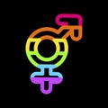 Neon Rainbow Gender Bigender Pride Party Icon