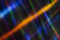 Neon rainbow strips on dark background. Soft focus Abstract rainbow color wave strips horizontal background. Royalty Free Stock Photo