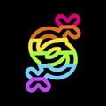 Neon Rainbow Women Lesbian Pride Party Icon