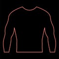 Neon rashguard Long sleeves top red color vector illustration image flat style