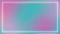 Neon Rectangle Frame on a Soft Gradient Background of Pink and Teal border Royalty Free Stock Photo
