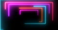 Neon rectangles geometric loop stream starting animation.