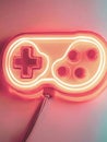 A neon red controller with a white background Royalty Free Stock Photo