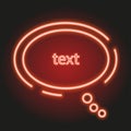 Neon red frame for text, comix frame, glowing tube border line