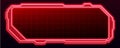 Neon red HUD frame with grid background Royalty Free Stock Photo
