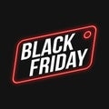 Neon Red Light Ticket Black Friday Template Royalty Free Stock Photo