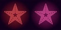 Neon red and pink star Royalty Free Stock Photo