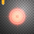 Neon red target isolated. Game Interface Element. Vector illustration