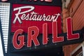 Neon Restaurant Grill Sign Royalty Free Stock Photo